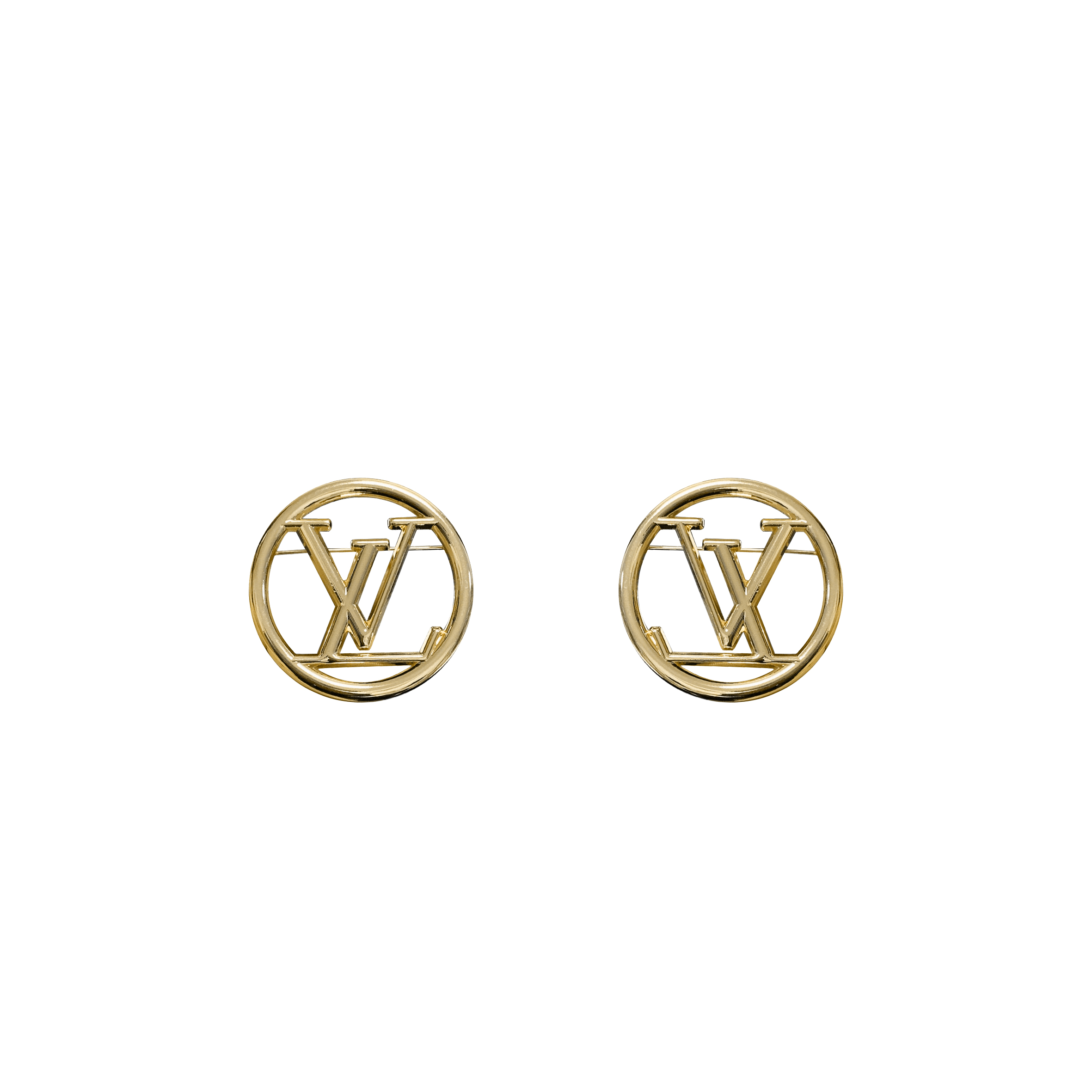 LOUIS VUITTON METAL SMALL LOUISE HOOP EARRINGS GOLD M01332